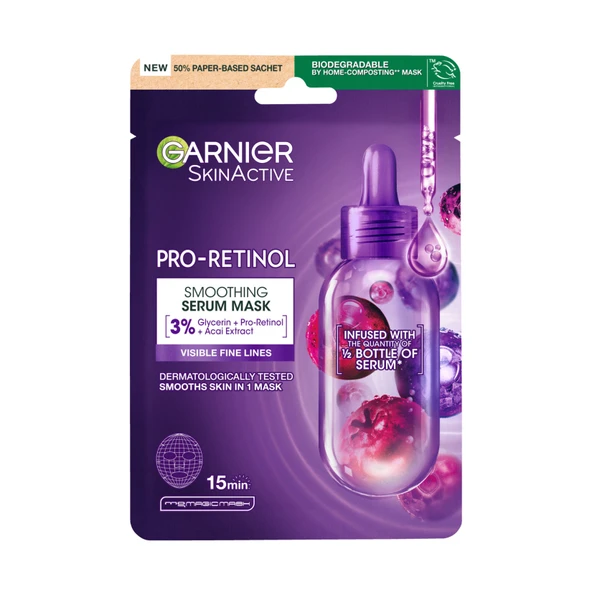 Garnier Pro-retinol Pürüzsüzleştirici Serum Maske 22 G (5'li Paket) ürün görseli 1
