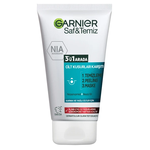 Garnier Saf & Temiz Yağlanma ve Pürüzlere Karşı 3'ü 1 Arada 150 ML (8'li Paket) ürün görseli 1
