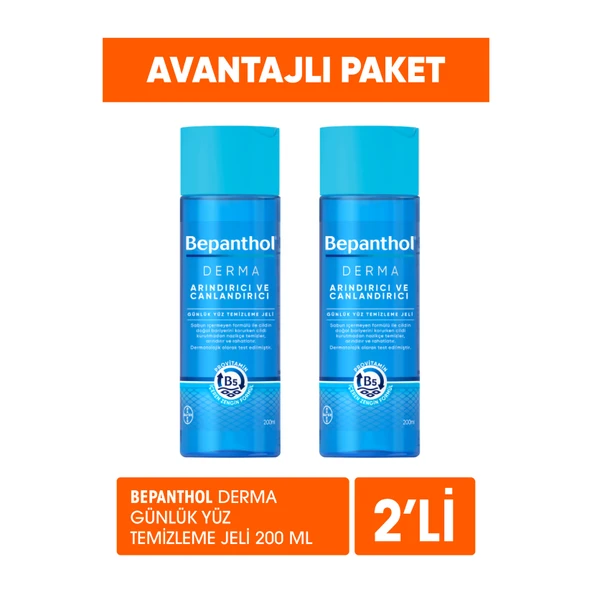 Bepanthol Derma Günlük Yüz Temizleme Jeli 2 x 200 Ml (3'li Paket) ürün görseli 1