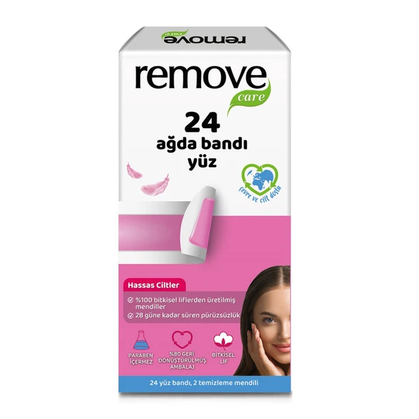 Remove Care Yüz Ağda Bandı Hassas Ciltler 24'lü (7'li Paket) ürün görseli 1