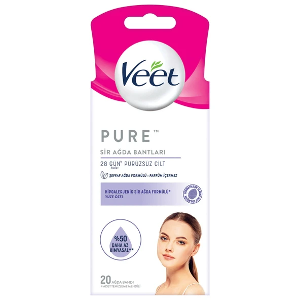 Veet Pure Yüz Ağda Bandı 20'li (3'li Paket) ürün görseli 1