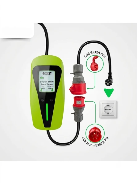 ECON 22 kW - 3 kW Taşınabilir Şarj İstasyonu ürün görseli 1