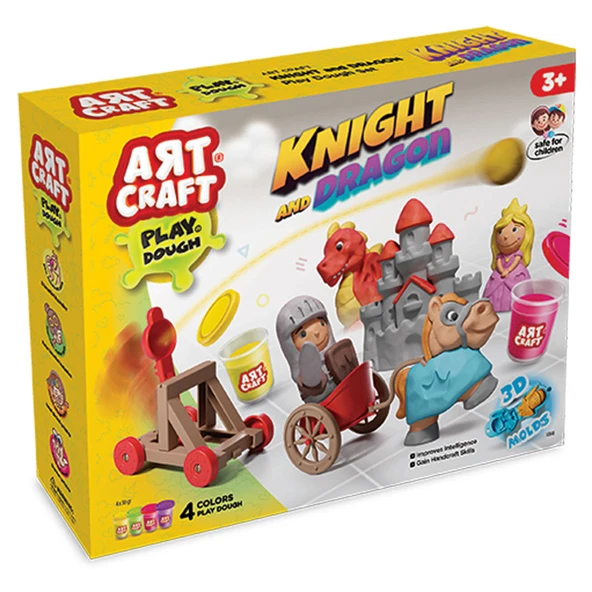 Art Craft Şövalye ve Ejderha Oyun Hamur Set 280 G (7'li Paket) ürün görseli 1