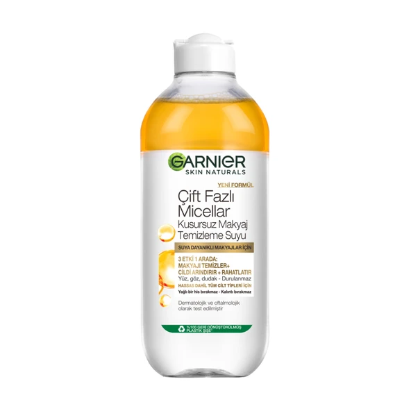 Garnier Çift Fazlı Micellar Kusursuz Makyaj Temizleme Suyu 400ML (8'li Paket) ürün görseli 1