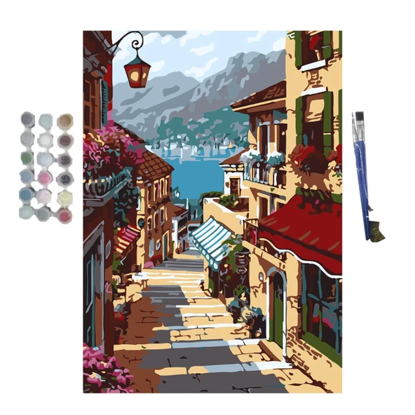 Fly Sayılarla Boyama 30x40 18 Renk Boya 2 Fırça (8'li Paket) ürün görseli 1