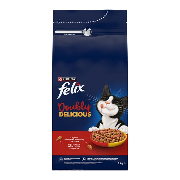 Felix Doubly Delicious Çifte Lezzet Sığır Etli 2 Kg (4'li Paket) ürün görseli 1