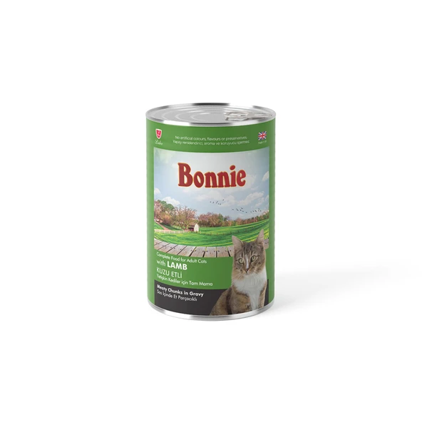 Bonnie Kuzu Etli Yetişkin Kedi Maması 400 G (4'li Paket) ürün görseli 1