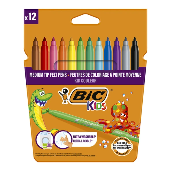 Bic Kid Couleur Keçeli Boya Kalemi 12'li (4'li Paket) ürün görseli 1