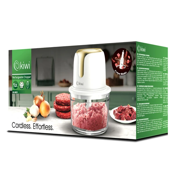 Kiwi KC-8221 Şarjlı Cam Hazneli Doğrayıcı (2'li Paket) ürün görseli 1