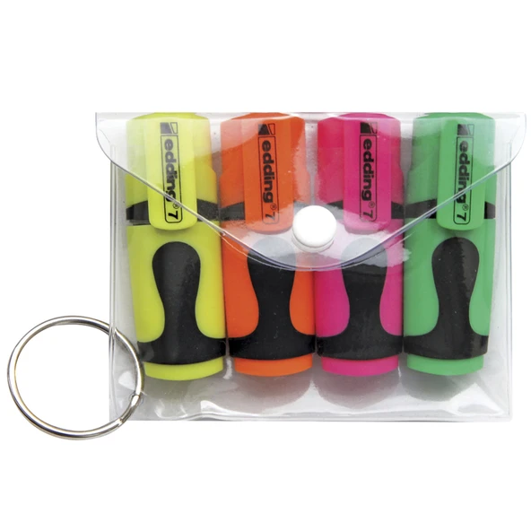 Mini 4'lü Fosforlu Kalem Yeşil-Sarı-Turuncu-Pembe (7'li Paket) ürün görseli 1