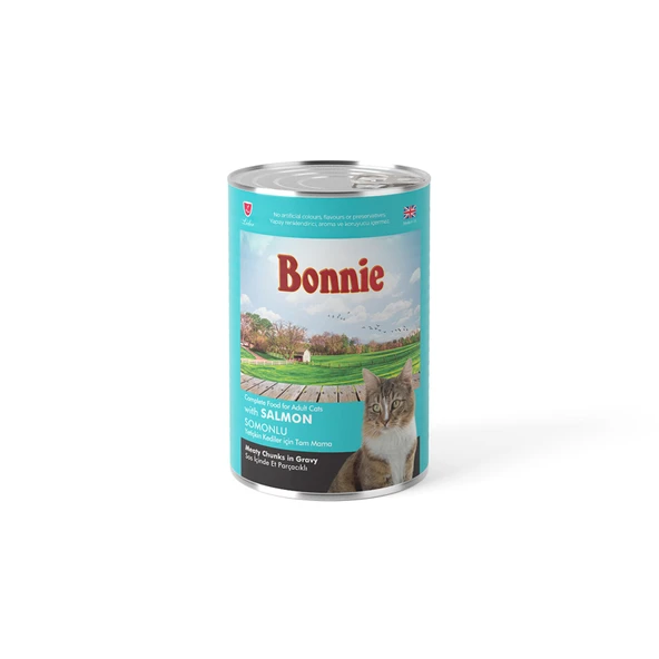 Bonnie Somonlu Yetişkin Kedi Maması 400 G (6'li Paket) ürün görseli 1
