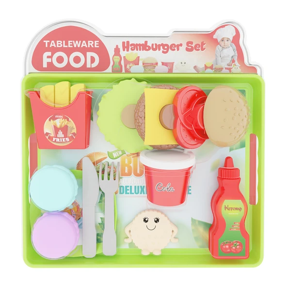 Uçar Oyuncak Tableware Food Hamburger Seti (6'li Paket) ürün görseli 1