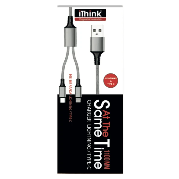 i'think Gold 2In1 Çoklu 1.1 M Kablo Light / Usb-C KC87 (6'li Paket) ürün görseli 1