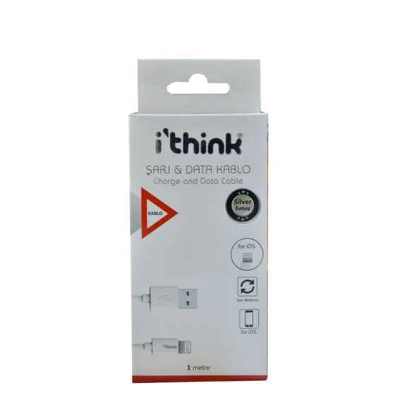 i'think Silver USB- A to Lightning Kablo 1 M (6'li Paket) ürün görseli 1