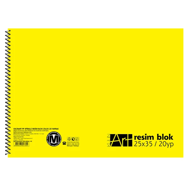 Kulinart 25X35 Cm 20 Yaprak Pp Kapak  Resim Defteri (8'li Paket) ürün görseli 1