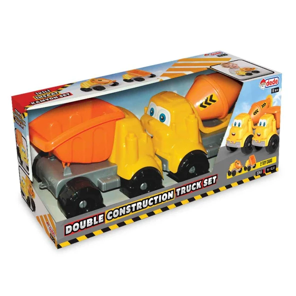 Dede Oyuncak 2'li İnşaat Kamyon Set (6'li Paket) ürün görseli 1