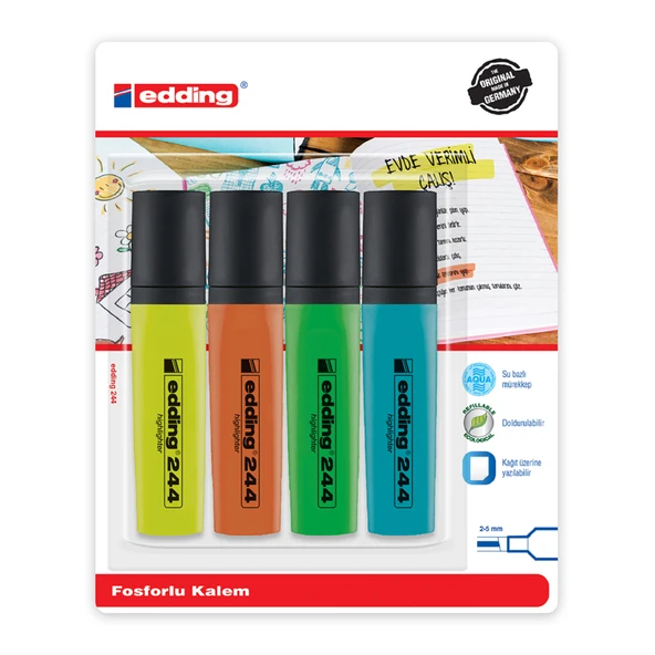 Edding Fosforlu Kalem 4'lü (4'li Paket) ürün görseli 1
