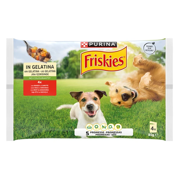 Friskies Biftekli & Havuçlu Köpek Yaş Mama 4 x 85 G (6'li Paket) ürün görseli 1