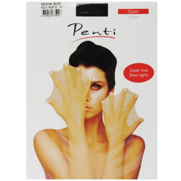 Penti Süper İnce Külotlu Çorap 15 Den 500 Siyah No:2 Size:M (6'li Paket) ürün görseli 1
