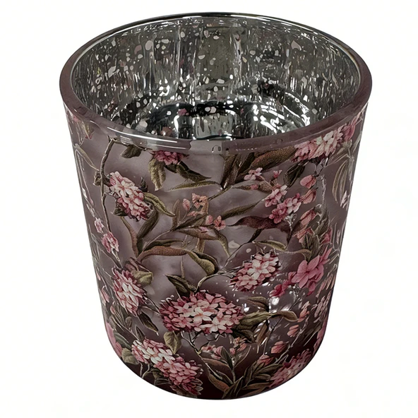 Touch Me Metalik Çiçekli Mumluk 7 x 8 Cm (8'li Paket) ürün görseli 1