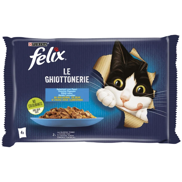 Felix Avantajlı Somonlu Ton Balıklı Yaş Mama 4 x 85 G (6'li Paket) ürün görseli 1