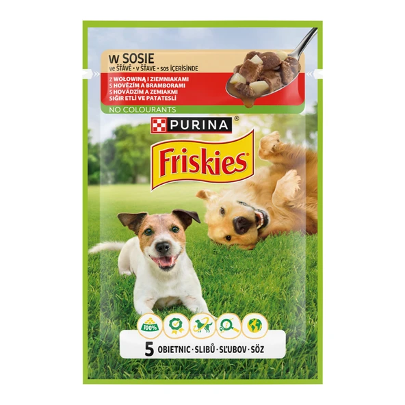 Friskies Bifktekli & Patatesli Köpek Yaş Mama 85 G (7'li Paket) ürün görseli 1