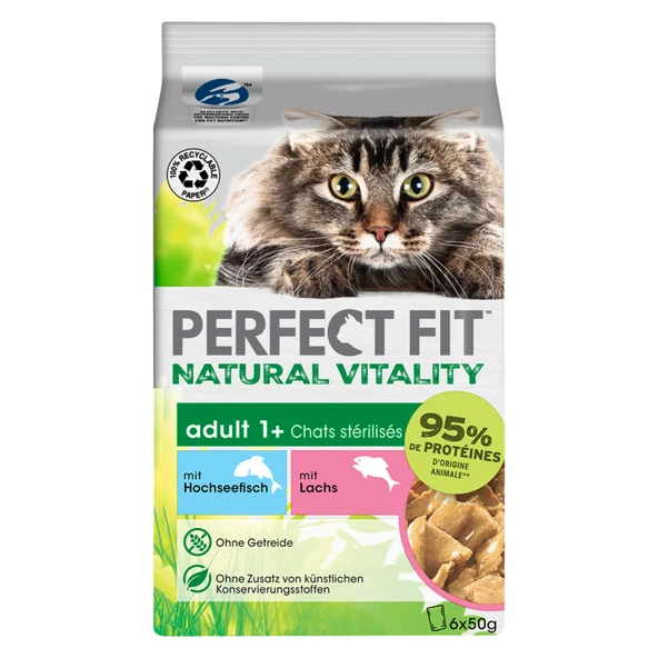 Perfect Fit Yetişkin Mini Yaş Mama Balık - Somon 6X50 G (3'li Paket) ürün görseli 1