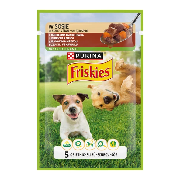 Friskies Kuzulu & Havuçlu Köpek Yaş Maması 85 G (8'li Paket) ürün görseli 1