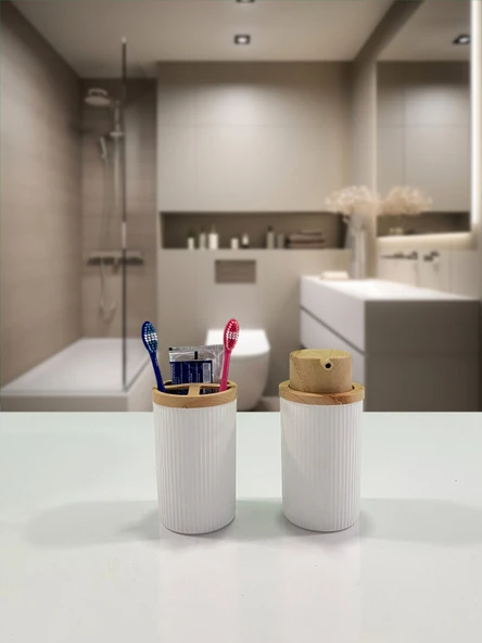 Panthera Miami Banyo Takımı Bambu 2'li (7'li Paket) ürün görseli 1