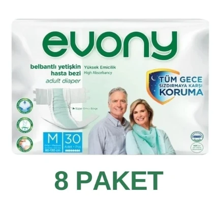 Evony Belbantlı Hasta Bezi Medium 30'lu 8 Adet ürün görseli 1