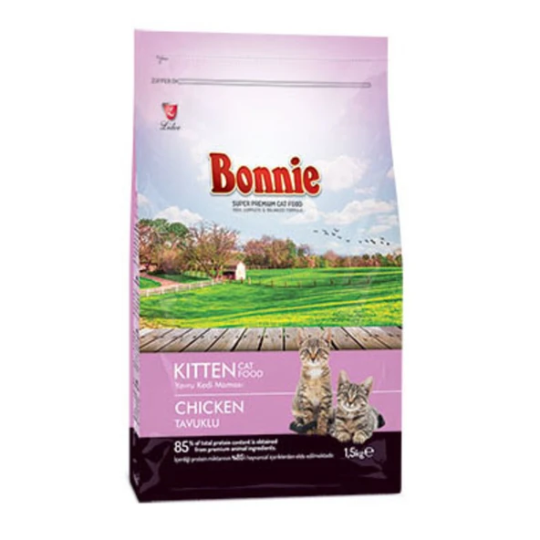 Bonnie Tavuklu  Yavru Kedi Maması 1,5 Kg (5'li Paket) ürün görseli 1