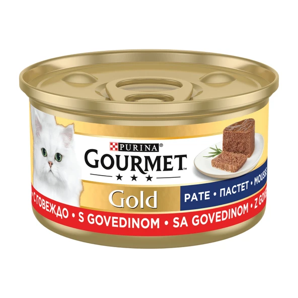 Gourmet Gold Kıyılmış Sığır Etli Yaş Kedi Maması Konserve 85 G (5'li Paket) ürün görseli 1