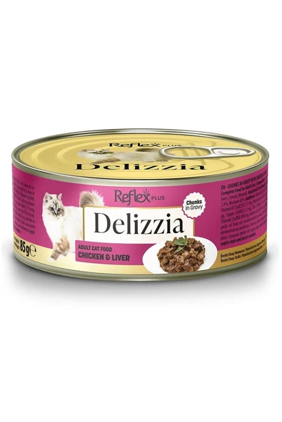 Reflex Plus Delizzia Kedi Maması Tavuk, Ciğer 85G ürün görseli 1