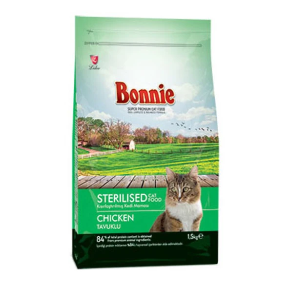Bonnie Adult Kısırlaştırılmış Kedi Maması Chicken 1,5 Kg (7'li Paket) ürün görseli 1