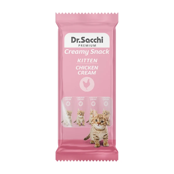Dr.Sacchi Kedi Ödül Sıvı Kitten Chicken 4'lü 56 G (8'li Paket) ürün görseli 1