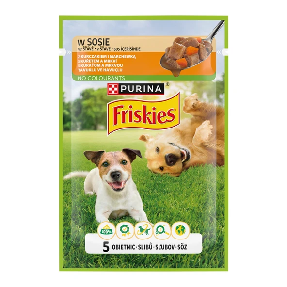 Purina Friskies Tavuklu & Havuç Köpek Yaş Maması 85 G (8'li Paket) ürün görseli 1