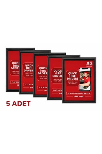 5 Adet - Alüminyum Açılır Kapanır Çerçeve Gönye Köşe - A3 - 30x42 cm - Siyah - 25mm ürün görseli 1