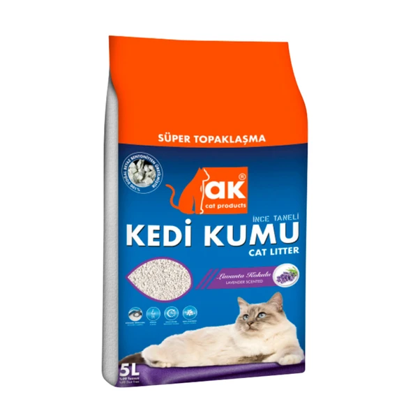 Ak Kedi Kumu Lavanta Kokulu İnce Taneli 5 L (7'li Paket) ürün görseli 1