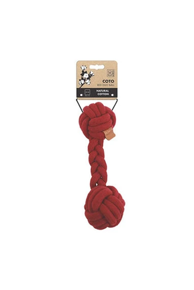 M-Pets Köpek Diş İpi İki Düğümlü Kırmızı 28*9 Cm ürün görseli 1