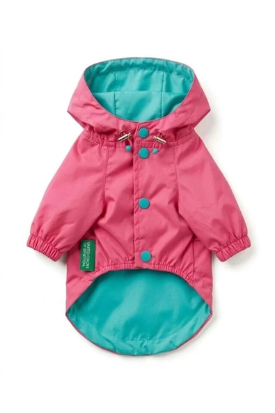 Benetton Yağmurluk Kapişonlu Pembe (S) - Resim 2