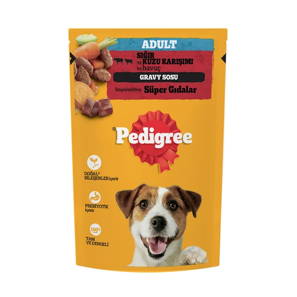 Pedigree Sığırlı Tavuklu Poşet Yaş Mama 100 G (8'li Paket) ürün görseli 1