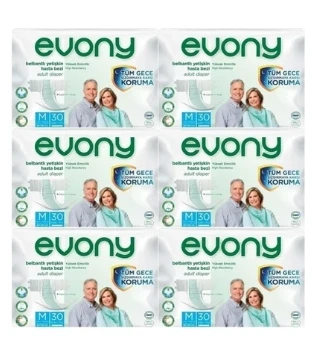 EVONY Hasta Bezi Yetişkin Bel Bantlı Tekstil Yüzey M-orta Boy 180 Adet ürün görseli 1