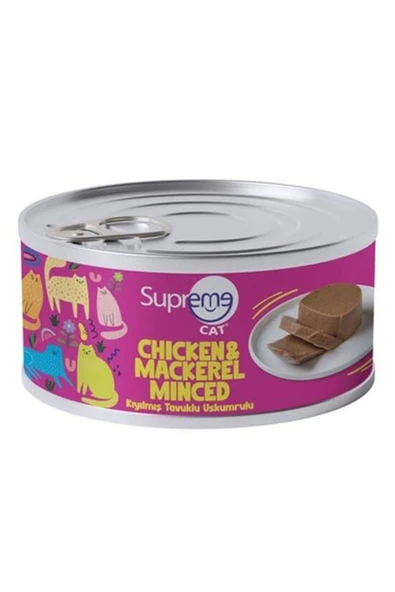 Supreme Kedi Yaş Maması Kıyılmış Tavuk,Uskumru 85G ürün görseli 1
