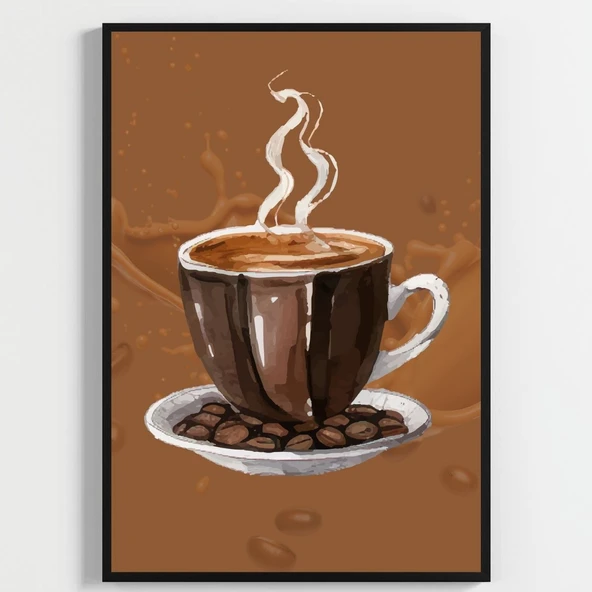 Besay Bi' Kahve | Kahve Köşesi Duvar Dekorasyonu | Esprili Yazılı Mutfak Posteri | 3'Lü Mutfak Poster Seti A4 Çerçevesiz ürün görseli 1