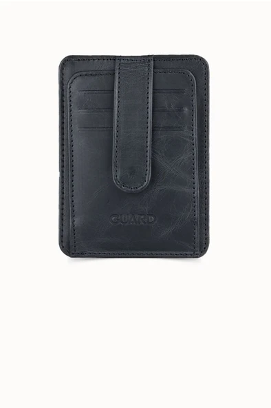 Guard Crazy Siyah Hakiki Deri Dikey Model Kredi Kartlık // GRD260612WT1466 ürün görseli 1