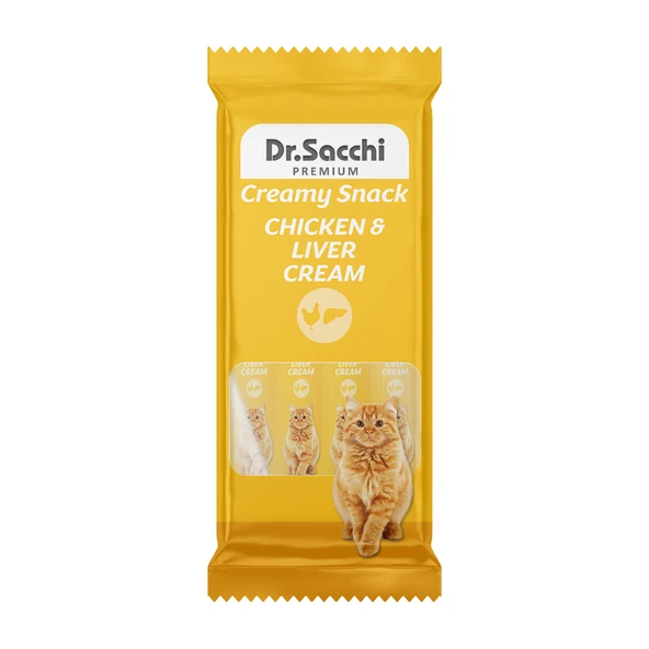 Dr.Sacchi Kedi Ödül Sıvı Chicken & Liver 4'lü 56 G (5'li Paket) ürün görseli 1