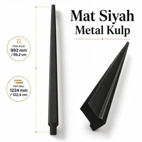 ÖZEN Düz Mat Siyah Mobilya Kulp 992 mm 1224 mm Uzun Çekmece Dolap Kapak Kulpu Modern Metal Tasarım ürün görseli 1