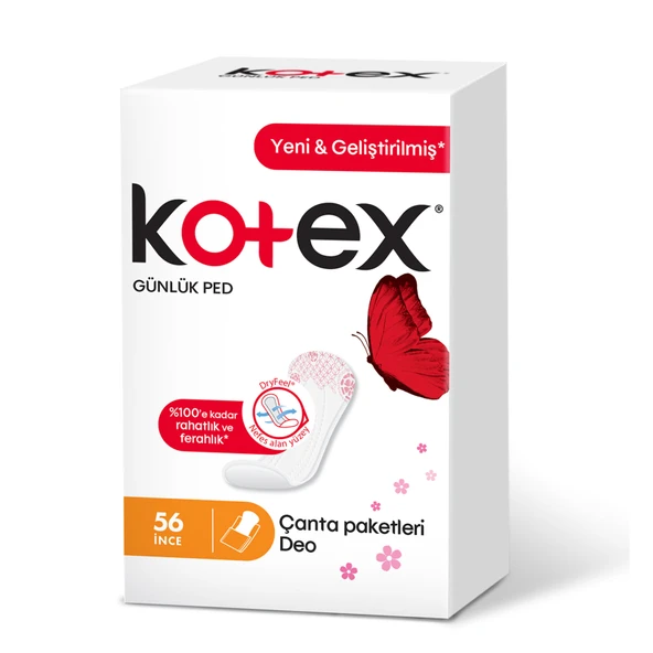 Kotex İnce Günlük Parfümlü 56'lı (4'li Paket) ürün görseli 1