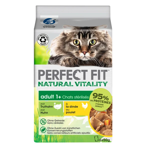 Perfect Fit Yetişkin Mini Yaş Mama Hindi Tavuk 6x50 G (5'li Paket) ürün görseli 1