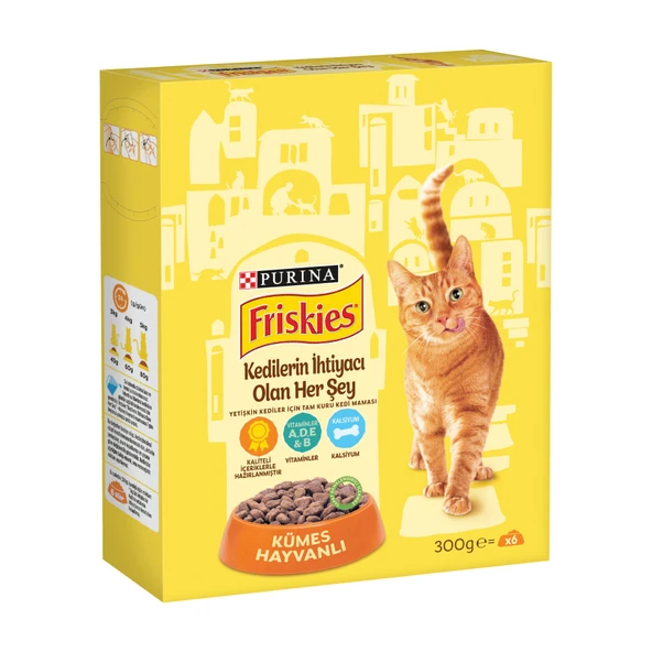 Friskies Yetişkin Kümes Hayvan Kuru Kedi Maması 300 G (4'li Paket) ürün görseli 1